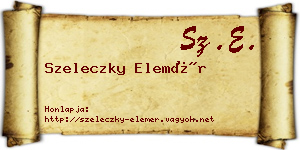 Szeleczky Elemér névjegykártya