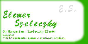 elemer szeleczky business card