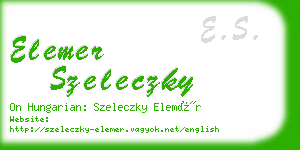 elemer szeleczky business card